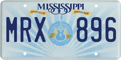 MS license plate MRX896