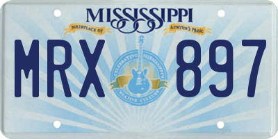 MS license plate MRX897