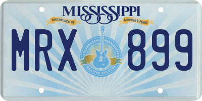 MS license plate MRX899