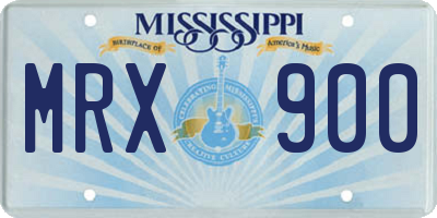 MS license plate MRX900