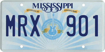 MS license plate MRX901