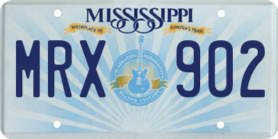 MS license plate MRX902
