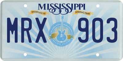 MS license plate MRX903
