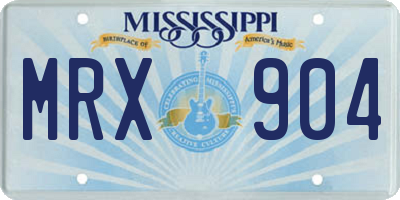 MS license plate MRX904