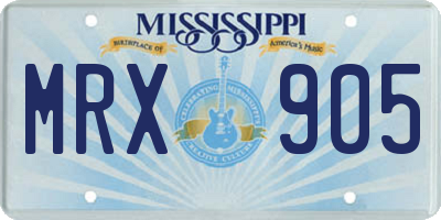 MS license plate MRX905