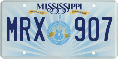 MS license plate MRX907