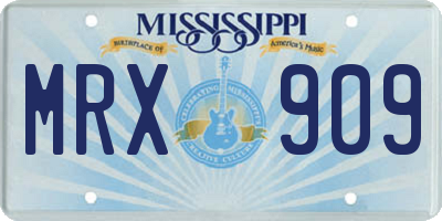 MS license plate MRX909