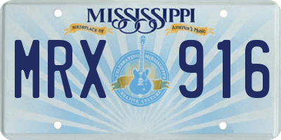 MS license plate MRX916