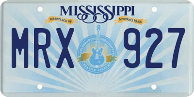 MS license plate MRX927