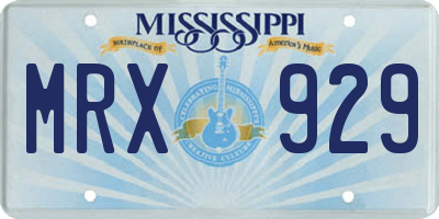MS license plate MRX929