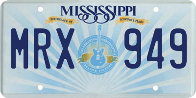 MS license plate MRX949