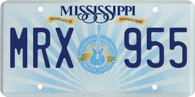 MS license plate MRX955