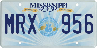 MS license plate MRX956