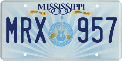 MS license plate MRX957