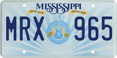 MS license plate MRX965