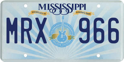 MS license plate MRX966
