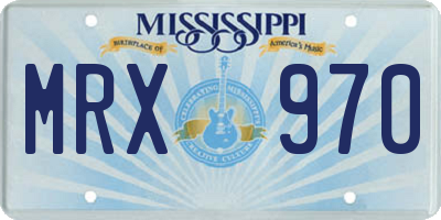 MS license plate MRX970