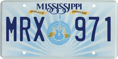 MS license plate MRX971