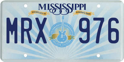 MS license plate MRX976