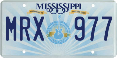 MS license plate MRX977