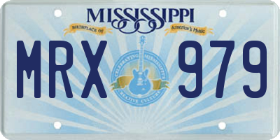 MS license plate MRX979