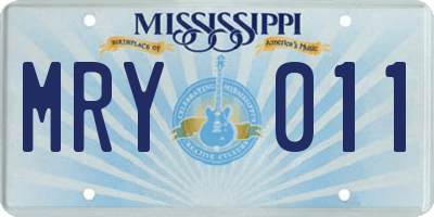 MS license plate MRY011