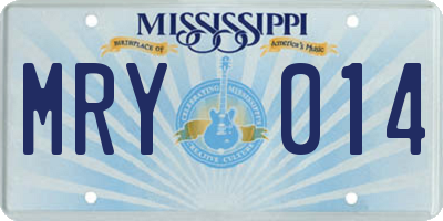 MS license plate MRY014