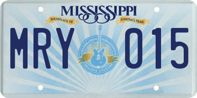 MS license plate MRY015
