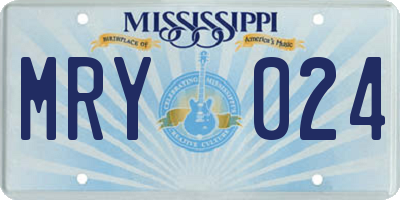 MS license plate MRY024