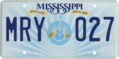 MS license plate MRY027