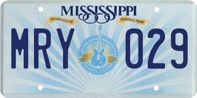 MS license plate MRY029