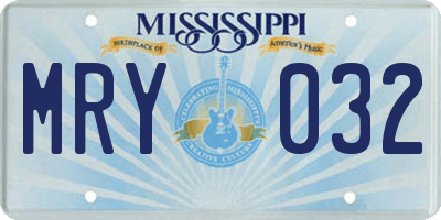 MS license plate MRY032