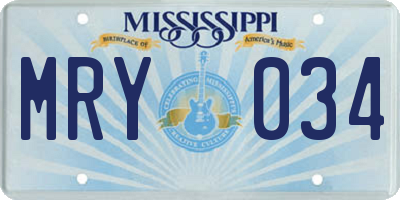 MS license plate MRY034