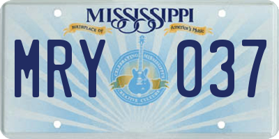 MS license plate MRY037