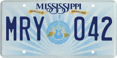 MS license plate MRY042