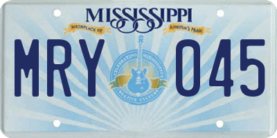 MS license plate MRY045