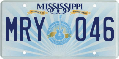 MS license plate MRY046
