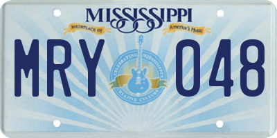 MS license plate MRY048
