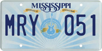 MS license plate MRY051