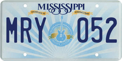 MS license plate MRY052