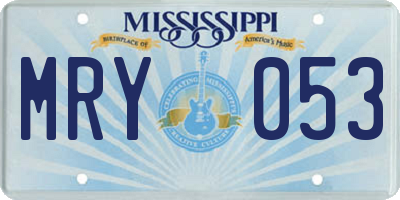 MS license plate MRY053