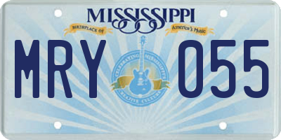 MS license plate MRY055