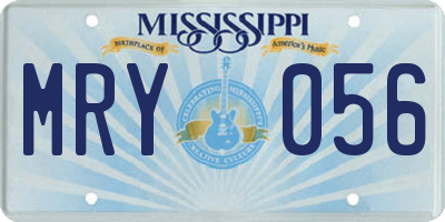 MS license plate MRY056