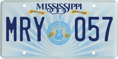 MS license plate MRY057