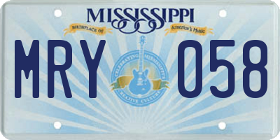 MS license plate MRY058