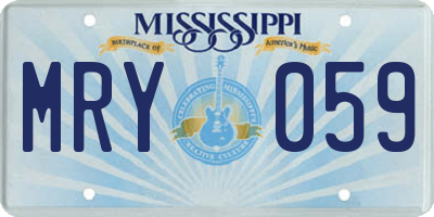 MS license plate MRY059