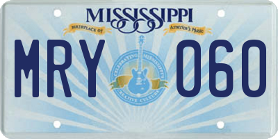 MS license plate MRY060