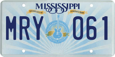 MS license plate MRY061
