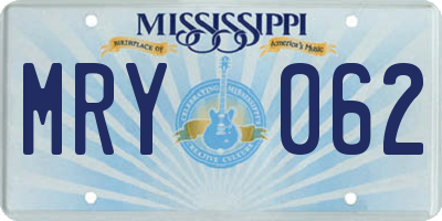 MS license plate MRY062