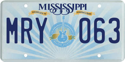 MS license plate MRY063